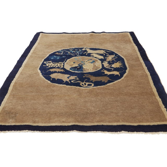 Chinese Late 19th Century Chinese Zodiac Baotou Rug, 03'01 X 04'04 For Sale - Image 3 of 10