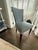 Six custom Hickory Chair flare back dining chairs. Interior designer, Mariette Himes-Gomez collab. Beautiful blue/gray...