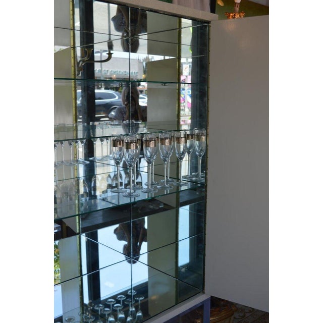Gray 1980s Shagreen Bar Cabinet For Sale - Image 8 of 11