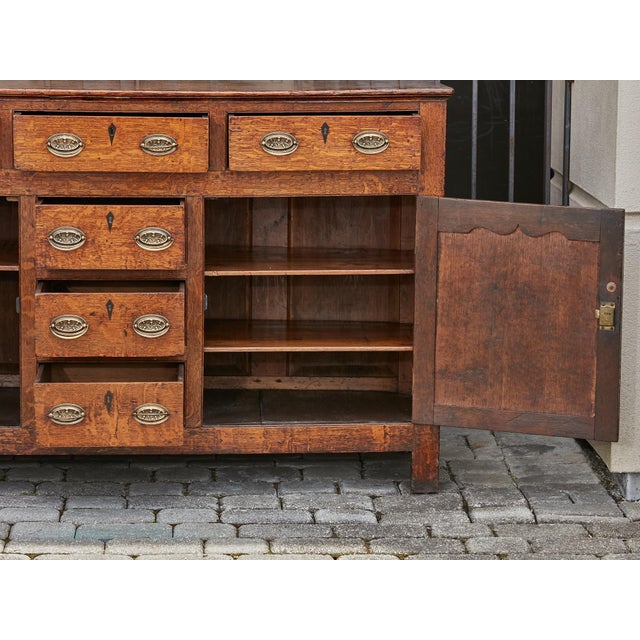 English 19th Century English Oak Buffet with Six Drawers, Two Doors and Brass Hardware For Sale - Image 3 of 12