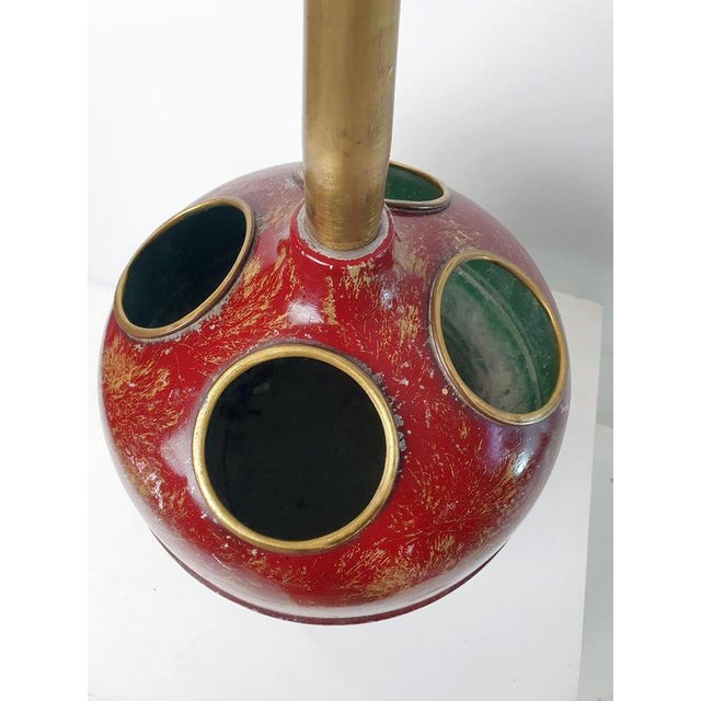 Mid-Century Modern Umbrella Stand in Brass and Aluminum, Italy, 1950s For Sale - Image 6 of 9