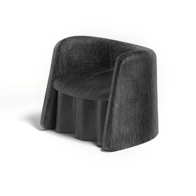 Plisse Oak Accent Chair by Alter Ego Studio For Sale - Image 4 of 4