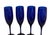 Beautiful deep cobalt blue set of 4 champagne flutes. Elegant and vibrant, these champagne flutes are wonderful addition...
