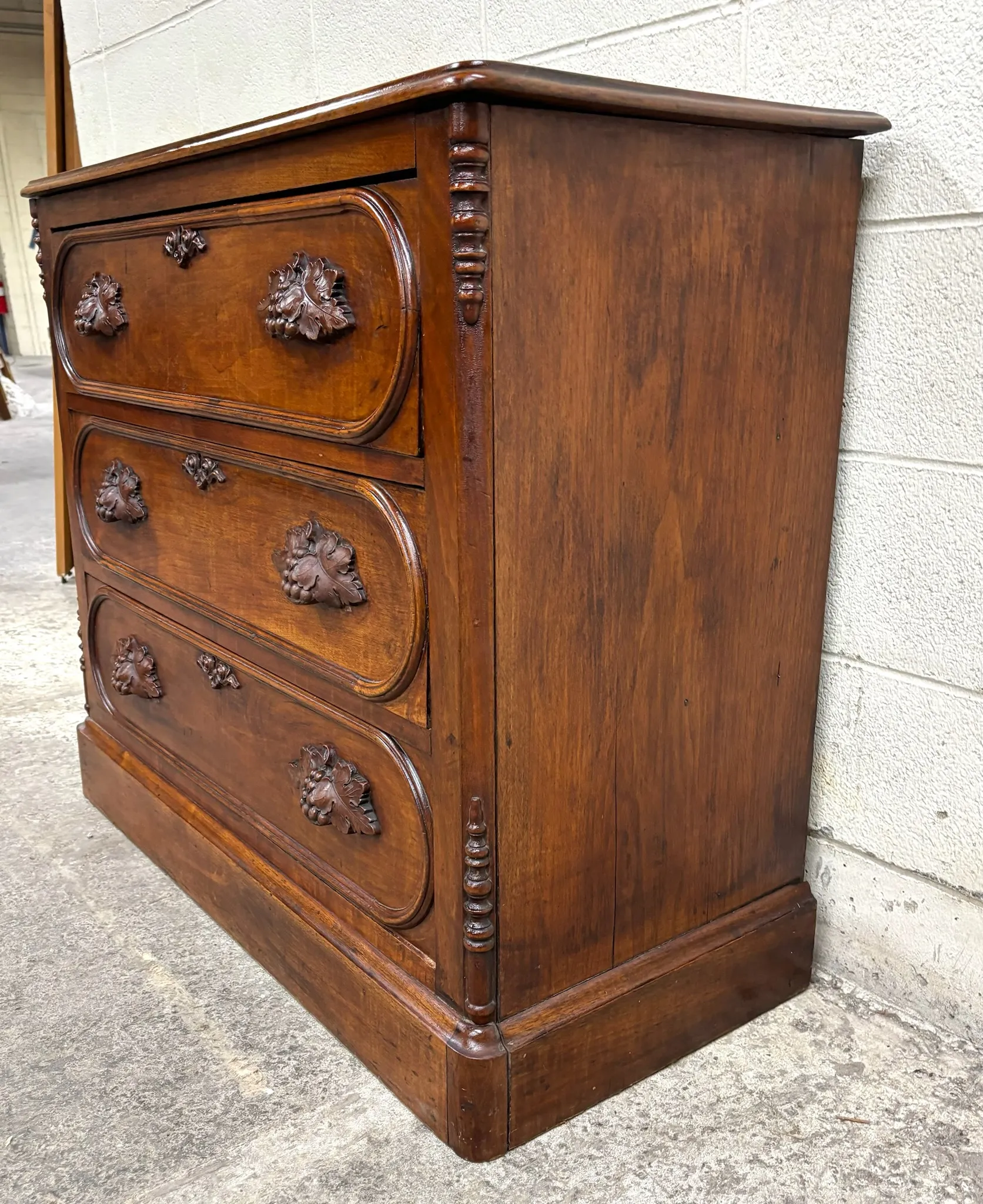 Vintage Victorian Hand Carved Dresser Chest of Drawers Linen Chest |  Chairish