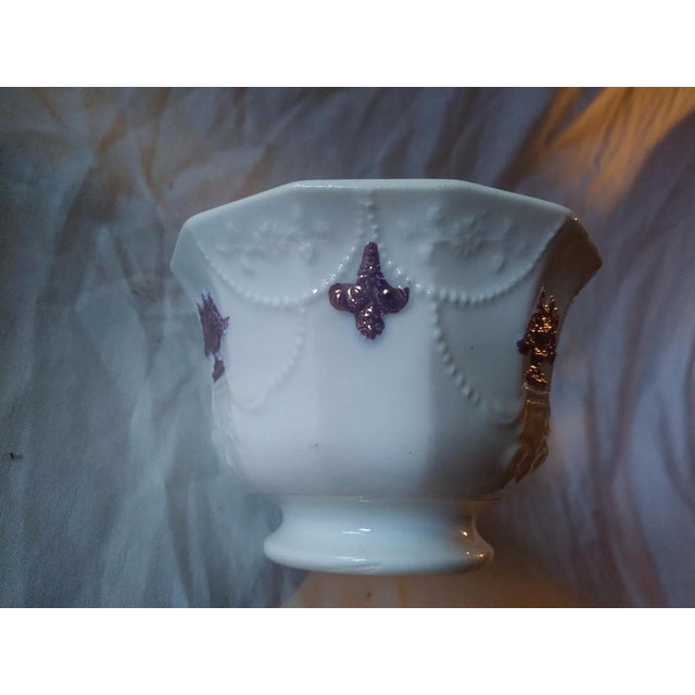 19th Century Handle-less Teacup Adderley CHELSEA Embossed Porcelain For Sale - Image 9 of 12