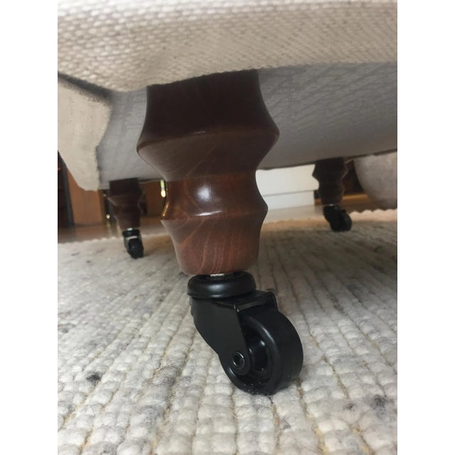 Vico Magistretti Cream Fabric Raffles De Padova Arm Chair & Ottoman For Sale - Image 4 of 5