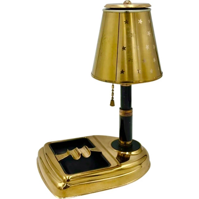 Vintage Golden Age Cigarette Holder Dispenser Lamp Metal For Sale In Washington DC - Image 6 of 12