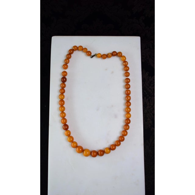This exquisite antique natural Butterscotch Baltic Amber necklace is a true collector’s treasure, weighing approximately...