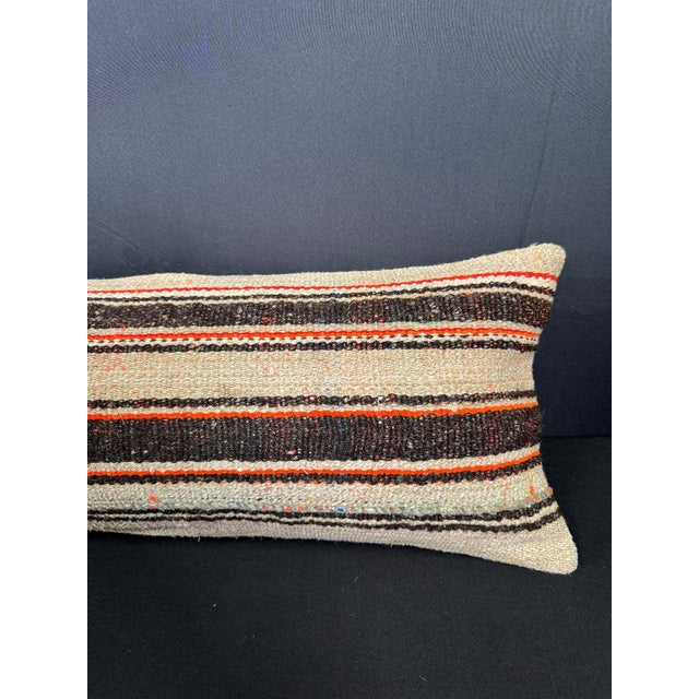 Turkish Hemp Pillow Cushion Natural Beige Brown Cushion Cover 12x46 For Sale - Image 4 of 4