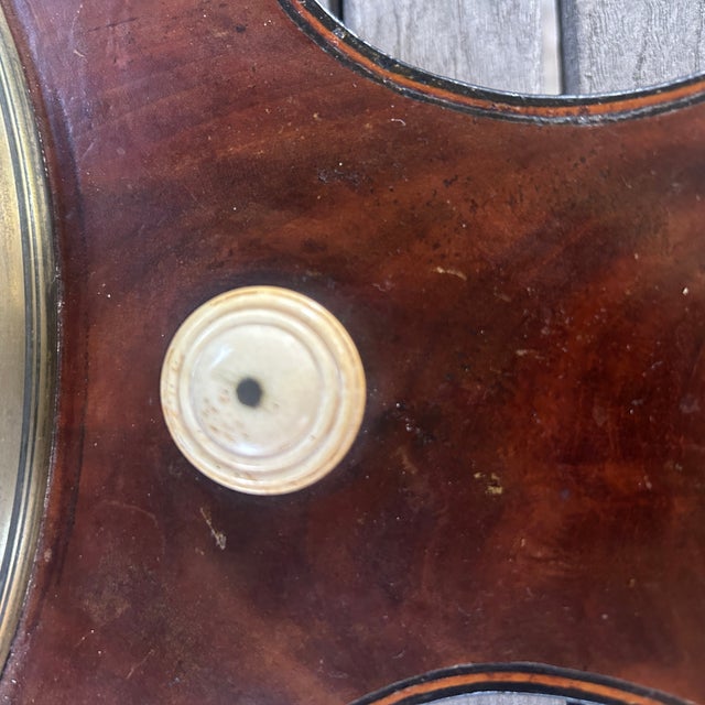 Antique English mahogany banjo style barometer. Made by noted London well known instrument maker. - J. Somalvico & Son...