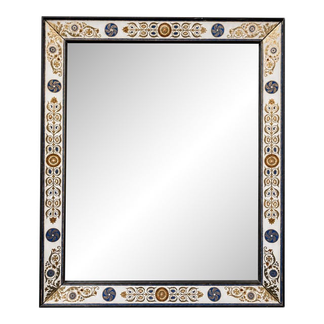 19th Century French Charles X Verre Églomisé Mirror, Circa 1860 For Sale