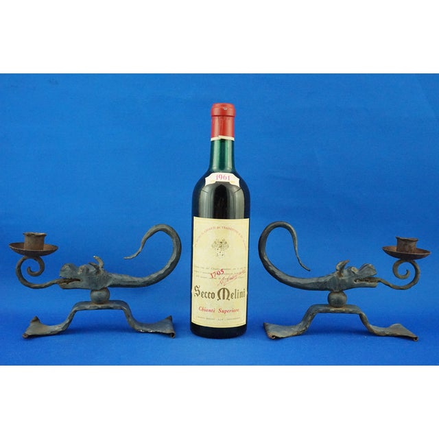 Wrought Iron Candelabras with Dragon Heads, Italy, 1920s, Set of 2 For Sale - Image 6 of 18
