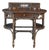 Antique American Quartersawn Oak & Wicker Kidney Writing Desk Dressing Table For Sale
