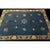 Antique Hand Knotted Pile Rectangle Wool Floral Medallion Deco 1930s Blue Rug For Sale - Image 4 of 8
