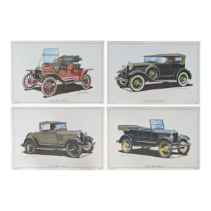 Vintage Ford Car Model T Laminated Placemats by John M Peckham - Set of 4