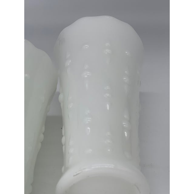 Mid-Century Modern Mid-Century Modern Anchor Hocking Milk Glass Teardrop Vases - a Pair For Sale - Image 3 of 8