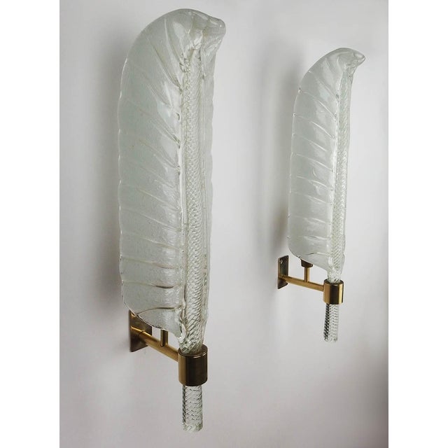 Glass Wall Sconces attributed to Andrea Arbus for Veronese, 1960s, Set of 2 For Sale - Image 4 of 15