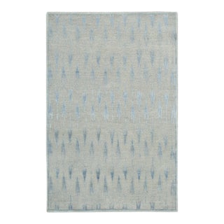Contemporary Block Print Geometric Natural Silk Runner by Rug & Kilim, India For Sale