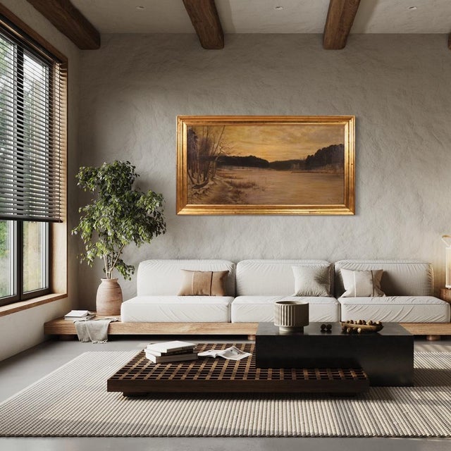 1900 - 1909 Franz Bombach, Landscape, 1900, Oil on Canvas, Framed For Sale - Image 5 of 16