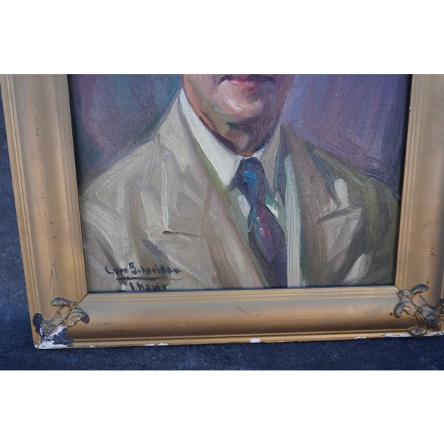 Early 20th Century Self Portrait by Ivan Schneider, Oil on Canvas For Sale In Los Angeles - Image 6 of 7
