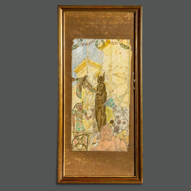 Camillo Innocenti, Middle Eastern Scenes, Watercolors, 1926, Framed, Set of 2 For Sale - Image 9 of 9