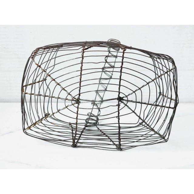 Early 20th Century Petite Vintage French Wire Egg Gathering Basket/Easter For Sale - Image 5 of 5