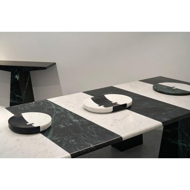 Alcm Rectangular Dining Table in Verde Alpi and Carrara Marbles by Bufalini Design For Sale - Image 9 of 17