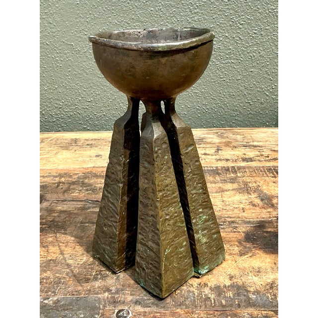 Vintage Hammered Bronze Chalice For Sale - Image 11 of 12