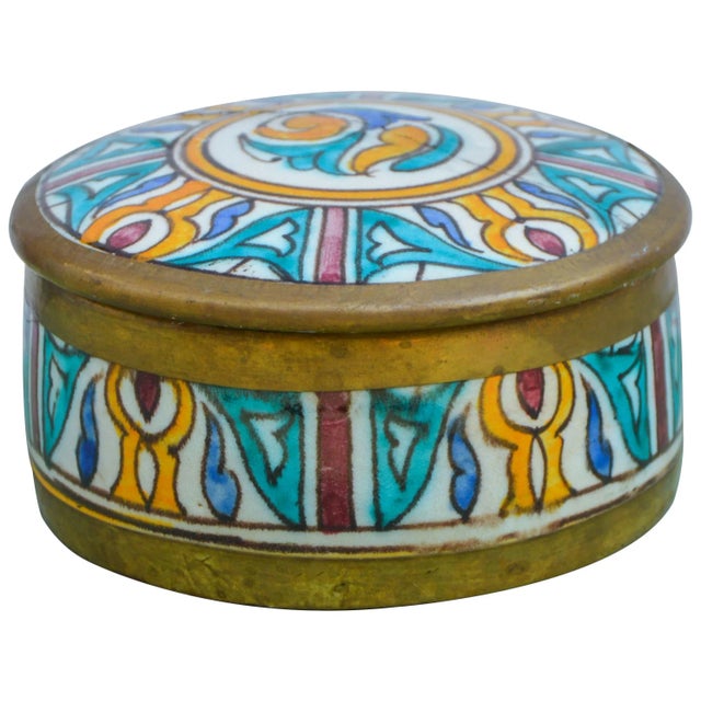 Handmade Moorish Box W/ Brass Inlay For Sale In New York - Image 6 of 6