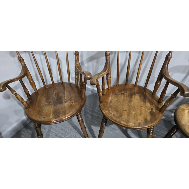 Brown Farmhouse Kitchen Chairs, 1900s, Set of 8 For Sale - Image 8 of 14