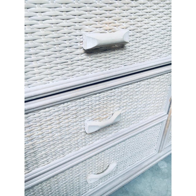 Washed Rattan Chest of Drawers, 1980s For Sale - Image 4 of 18