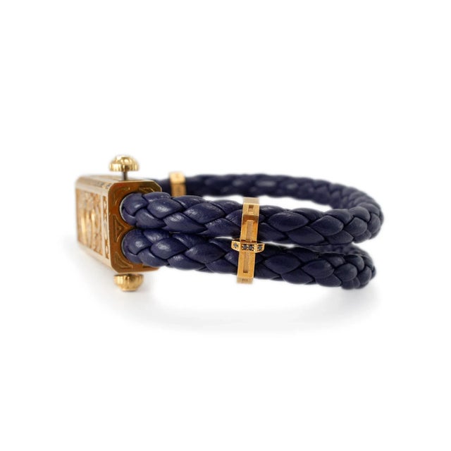 Sword Limited Blue Carpe Diem 18k Yellow Gold Titanium Heart Diamond Bracelet For Sale In Houston - Image 6 of 10