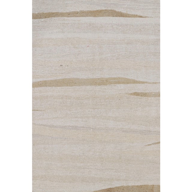 Traditional Vintage Solid Kilim in Beige, Gold and Cream Tones With Striae - Rug & Kilim For Sale - Image 3 of 7