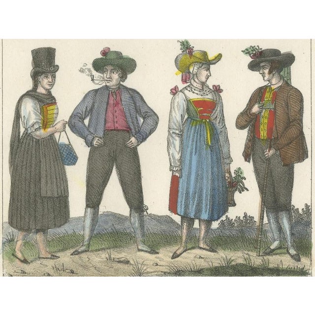 19th Century Tyrolean Costume of the Zillertal, 1842, Paper For Sale - Image 5 of 8