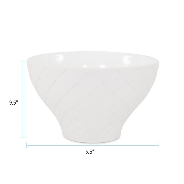 White Harlequin Earnware Pot- Large For Sale In Chicago - Image 6 of 8