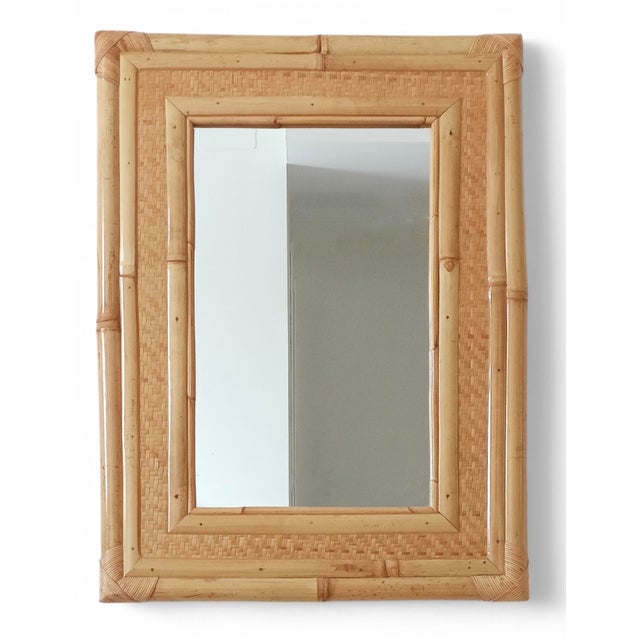 Midcentury Modern Bamboo and Woven Rattan Mirror, 1960s For Sale - Image 11 of 11
