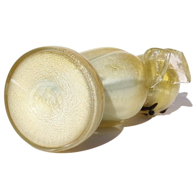 Vintage Murano Barbini White Gold Flecks Black Accents Italian Art Glass Kitty Cat Sculpture Figurine For Sale - Image 10 of 10