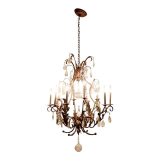 Contemporary 11 Arm Crystal Light Fixture Chandelier For Sale