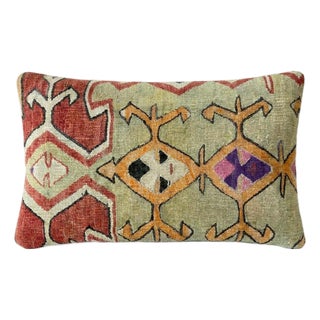 Bohemian Kilim Lumbar Pillow Cover 16'' X 24'' For Sale