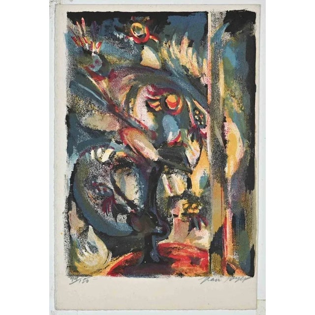 Jean Joyet, Abstract Composition, Lithograph, 1950s For Sale - Image 3 of 3