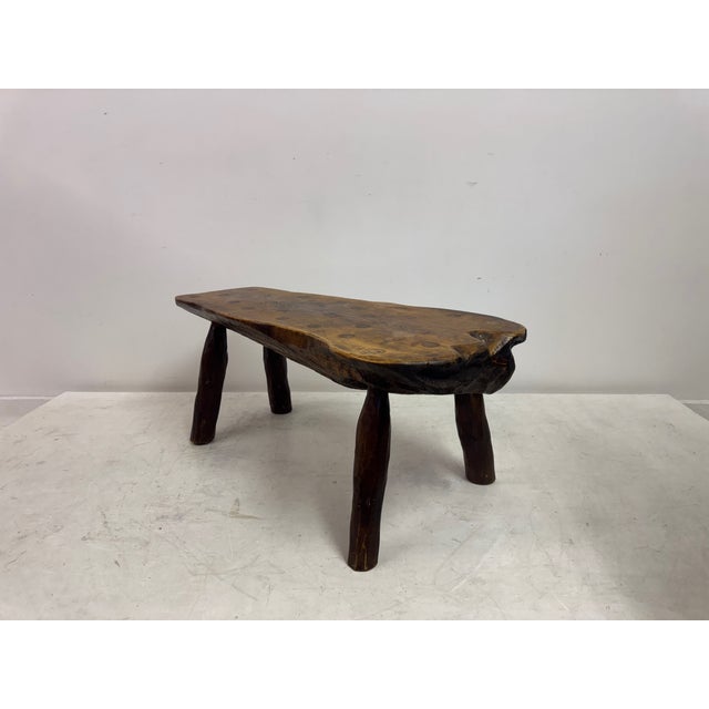 Rustic Wabi Sabi Elm Coffee Table with Dot Details, 1960s For Sale - Image 6 of 17