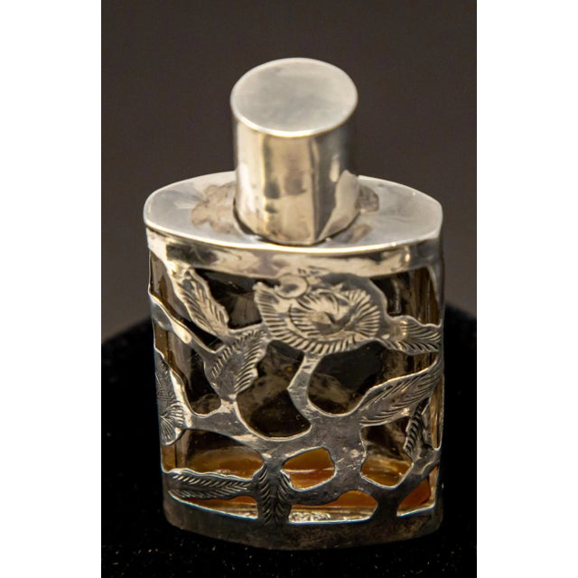 Early 20th Century Early 20th Century Sterling Silver Over Glass Perfume Bottle For Sale - Image 5 of 9