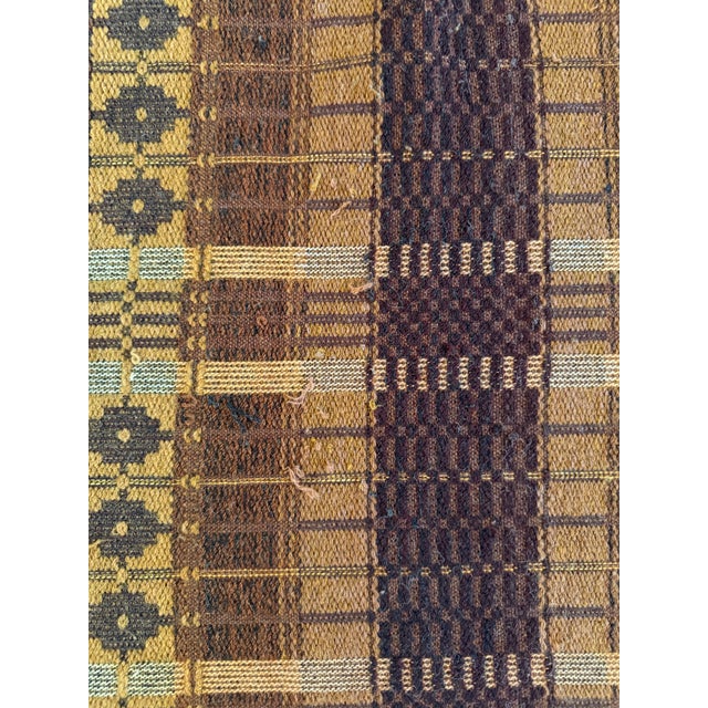 Chocolate Vintage Earth Tone Geometric Woven Textile Throw Blanket For Sale - Image 8 of 9
