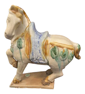1980s Tang Style Glazed Terra Cotta Horse