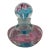 Vintage Joe St. Clair Controlled Bubble Ice Pink Blue Trumpet Flowers 4 1/4” Perfume Bottle Paperweight For Sale