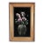 Vintage Original Velvet Flower Oil Painting, Pink Flower Still Life Art For Sale