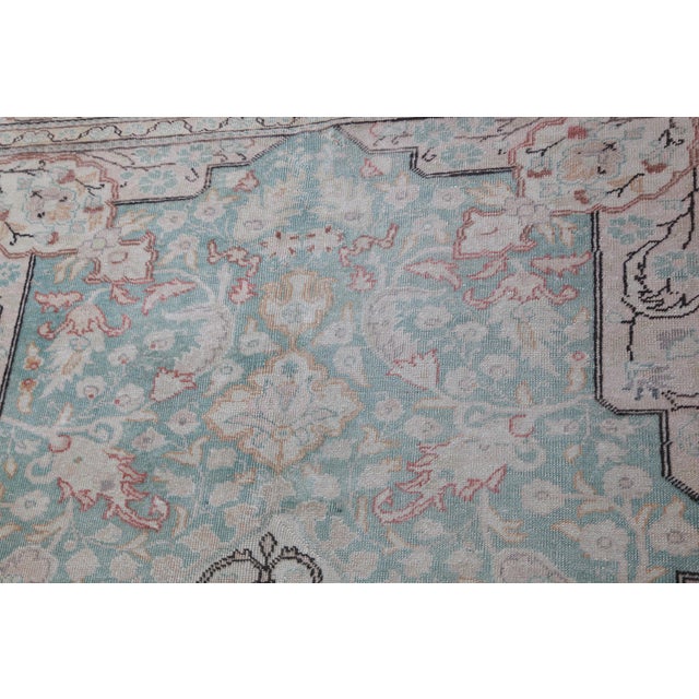1960 Handmade Double Knotted Turkish Floor Rug -4' 9'' X 6' 10'' For Sale - Image 15 of 15