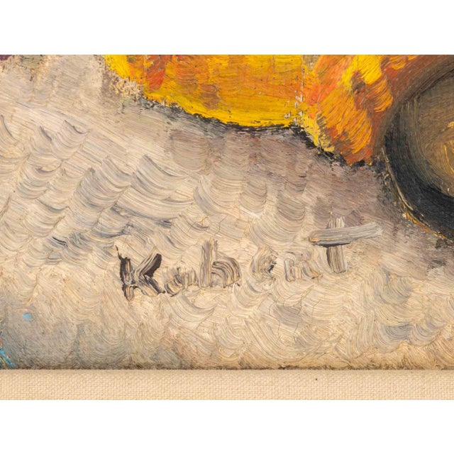 Wood Signed Corner Store Street Scene Oil on Masonite For Sale - Image 7 of 8