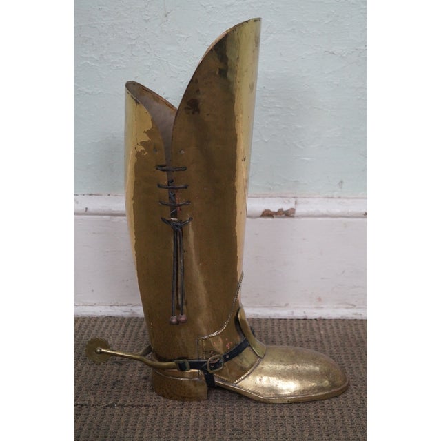 English Brass Boot Umbrella Cane Stand Chairish
