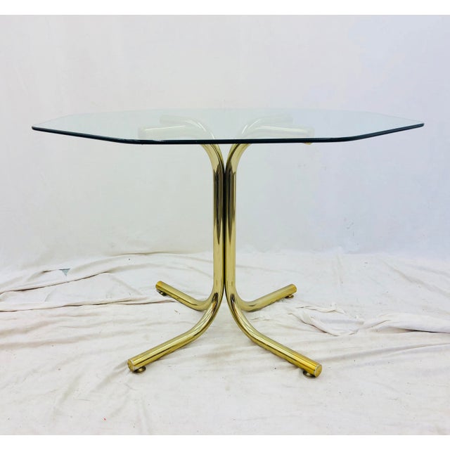 Vintage Brass & Glass Table Chairish